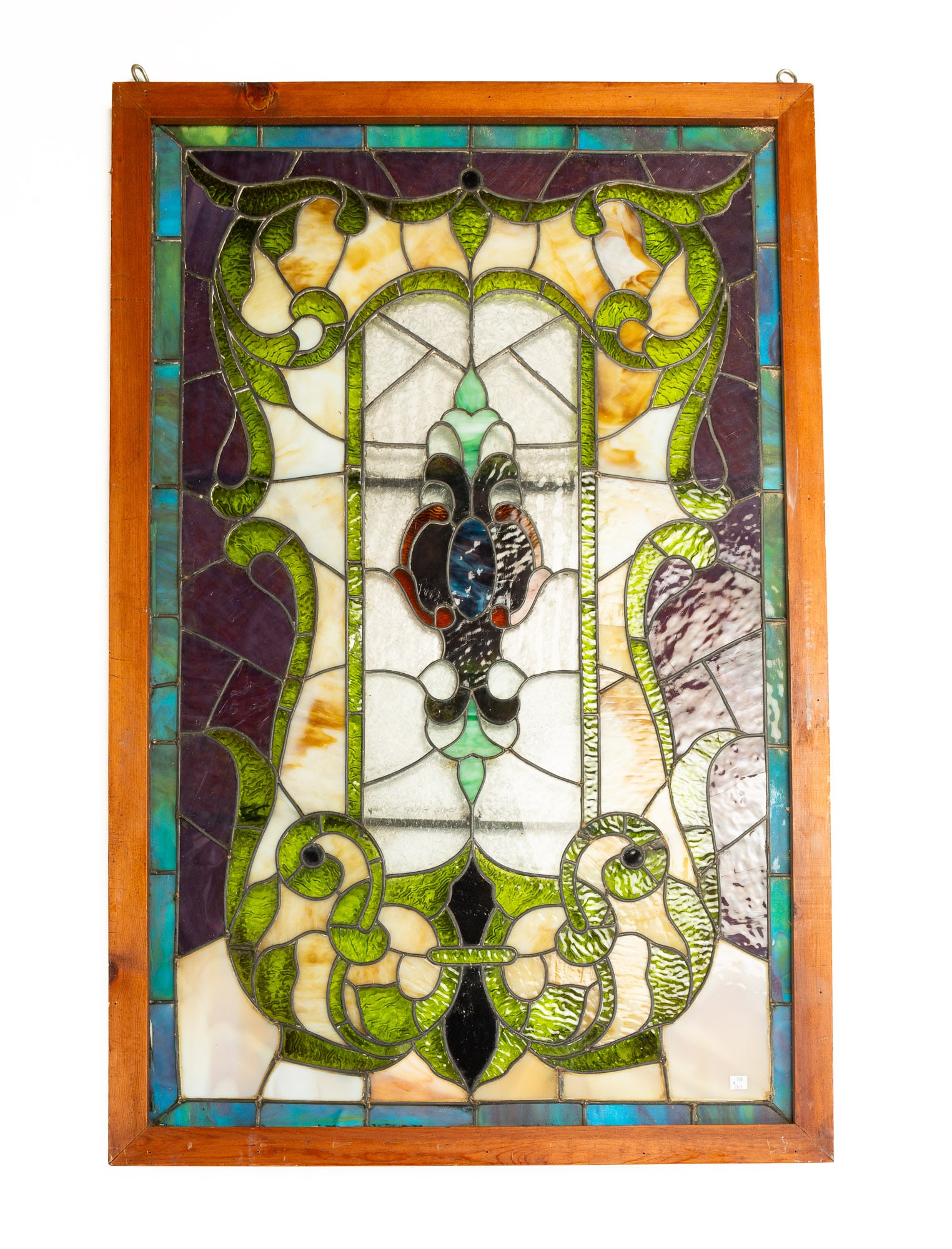 POLYCHROME LEADED GLASS WINDOW. (1 of 5)