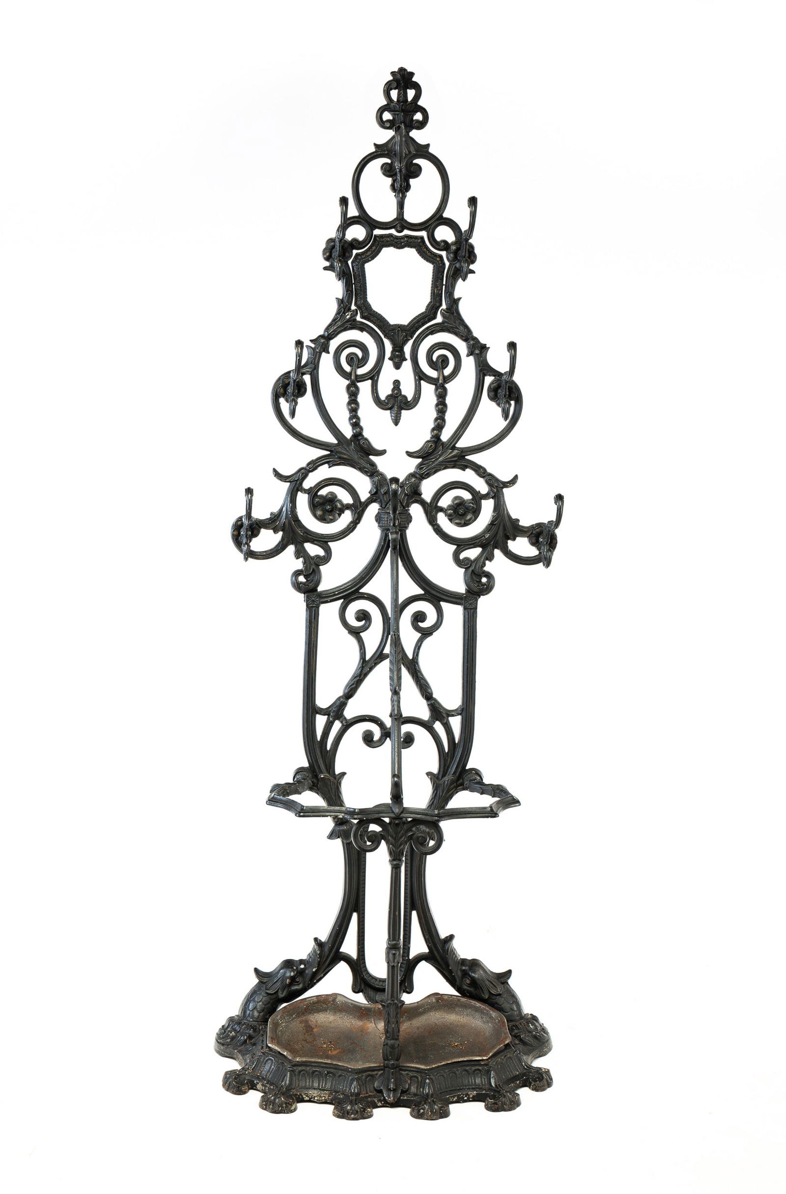 CAST IRON HALL TREE. (1 of 4)