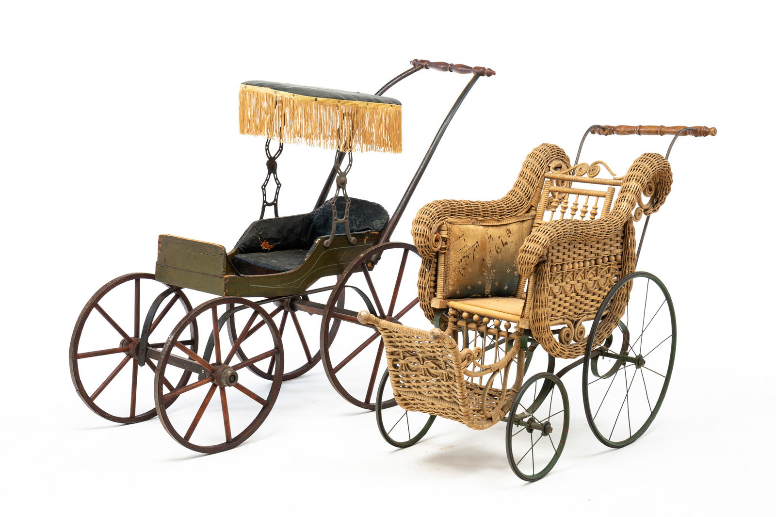 TWO BABY DOLL BUGGIES. (1 of 6)