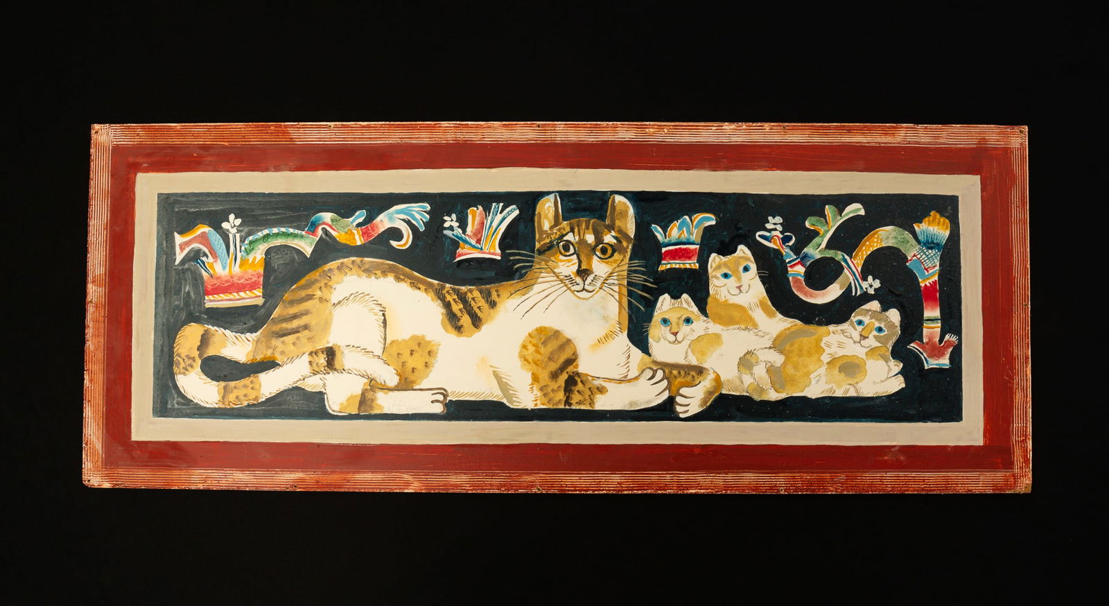 FOLKSY CAT FAMILY BY EDGAR MILLER (1899-1993). (1 of 3)