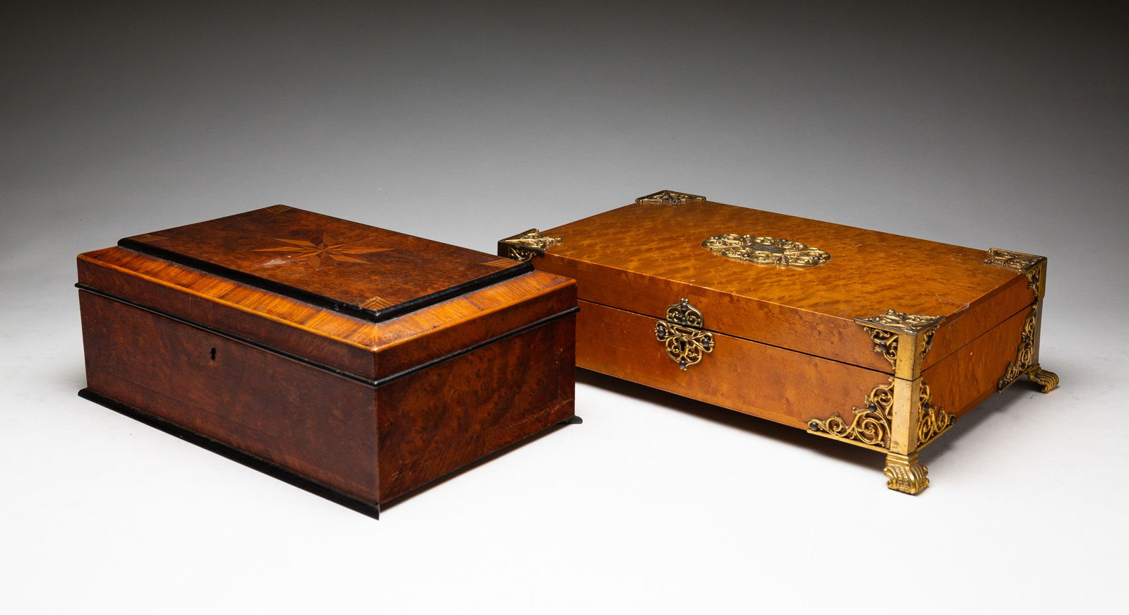 TWO WOODEN BOXES. (1 of 7)