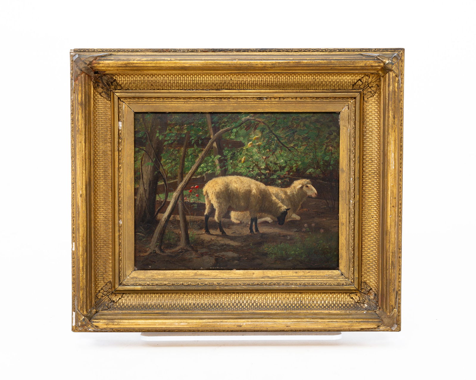 "BY THE FENCE" BY NEWBOLD HOUGH TROTTER (1827-1989). (1 of 5)