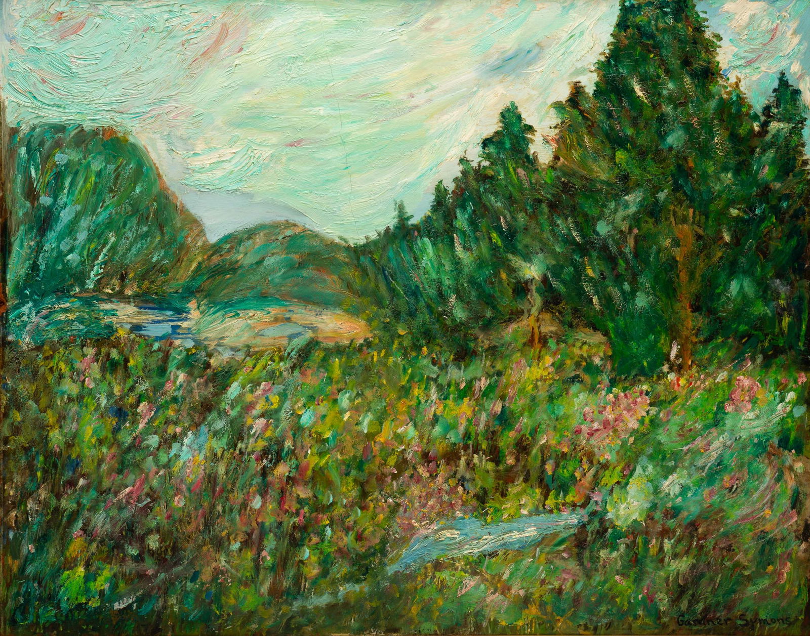 UNKNOWN ARTIST "LANDSCAPE PAINTING". (1 of 8)