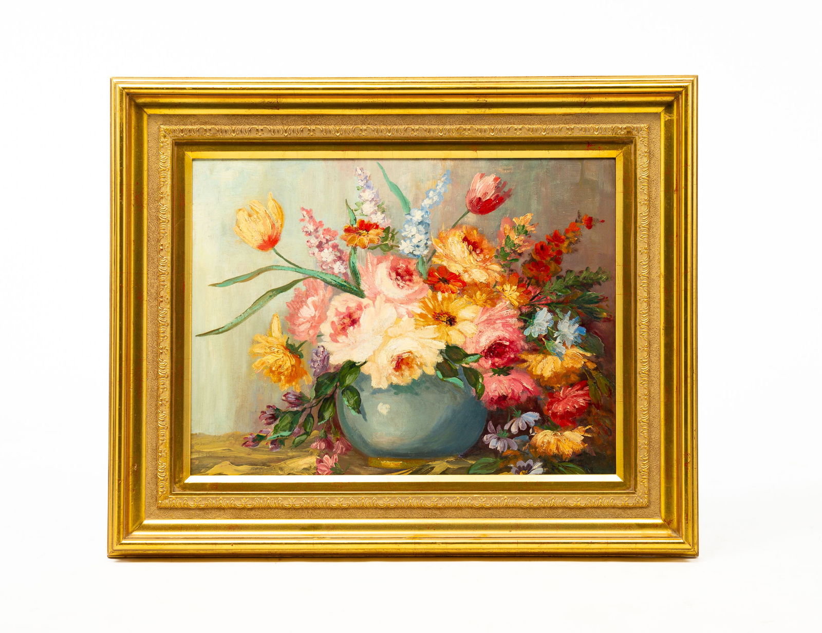 UNKNOWN ARTIST "FLORAL STILL LIFE". (1 of 3)