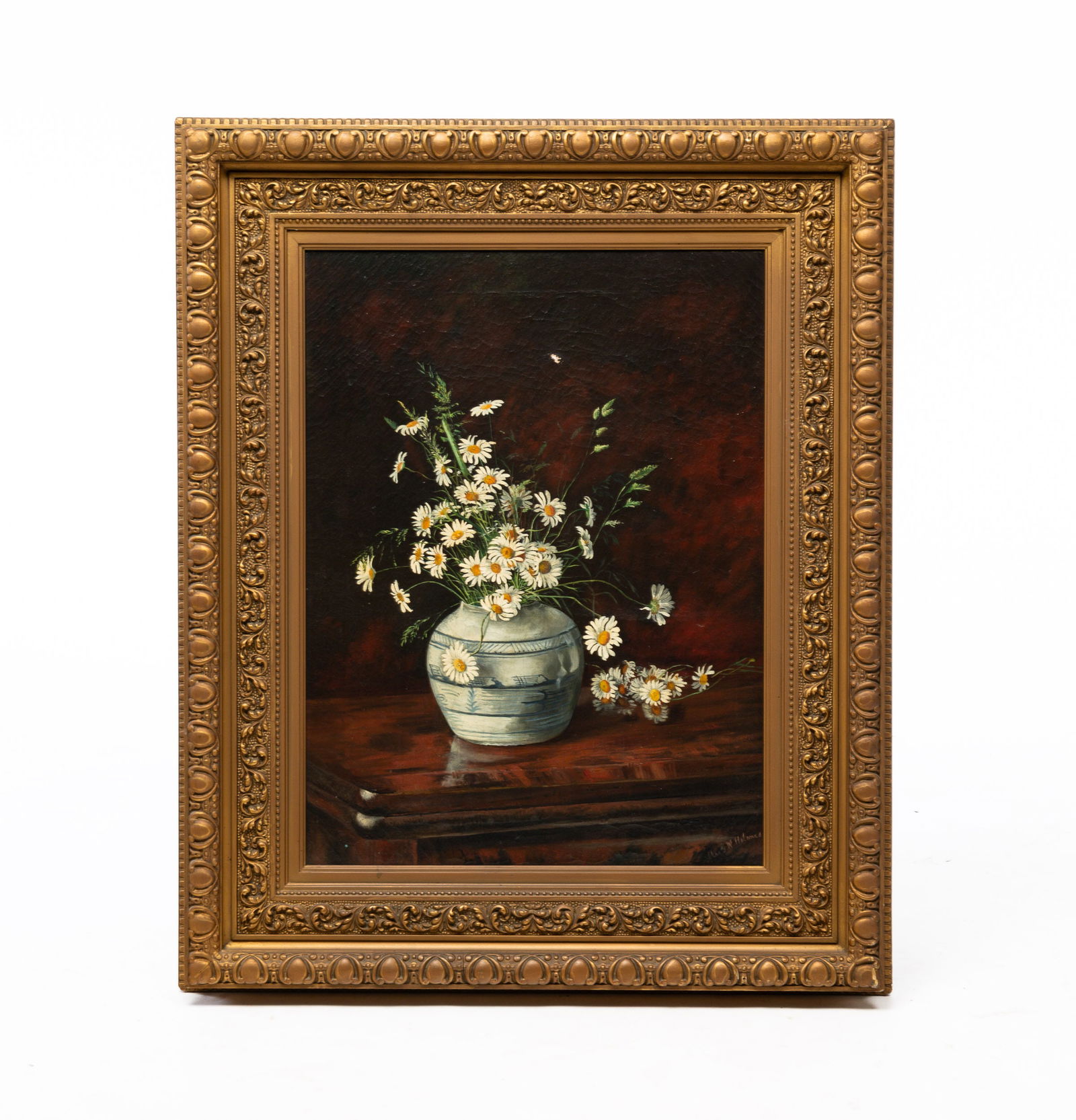 FLORAL STILL LIFE SIGNED MRS. G.W. HOLMES. (1 of 4)