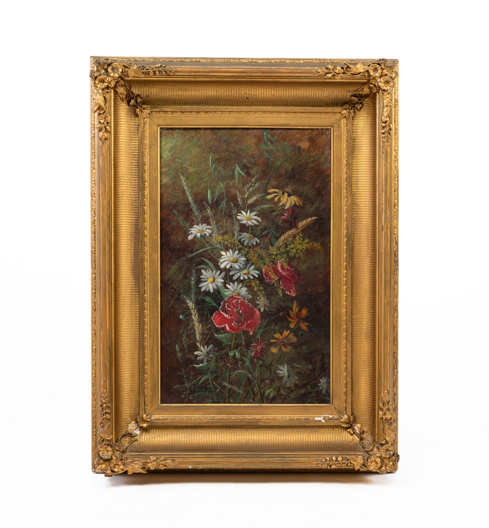 FLORAL STILL LIFE SIGNED MRS. HOLMES. (1 of 4)