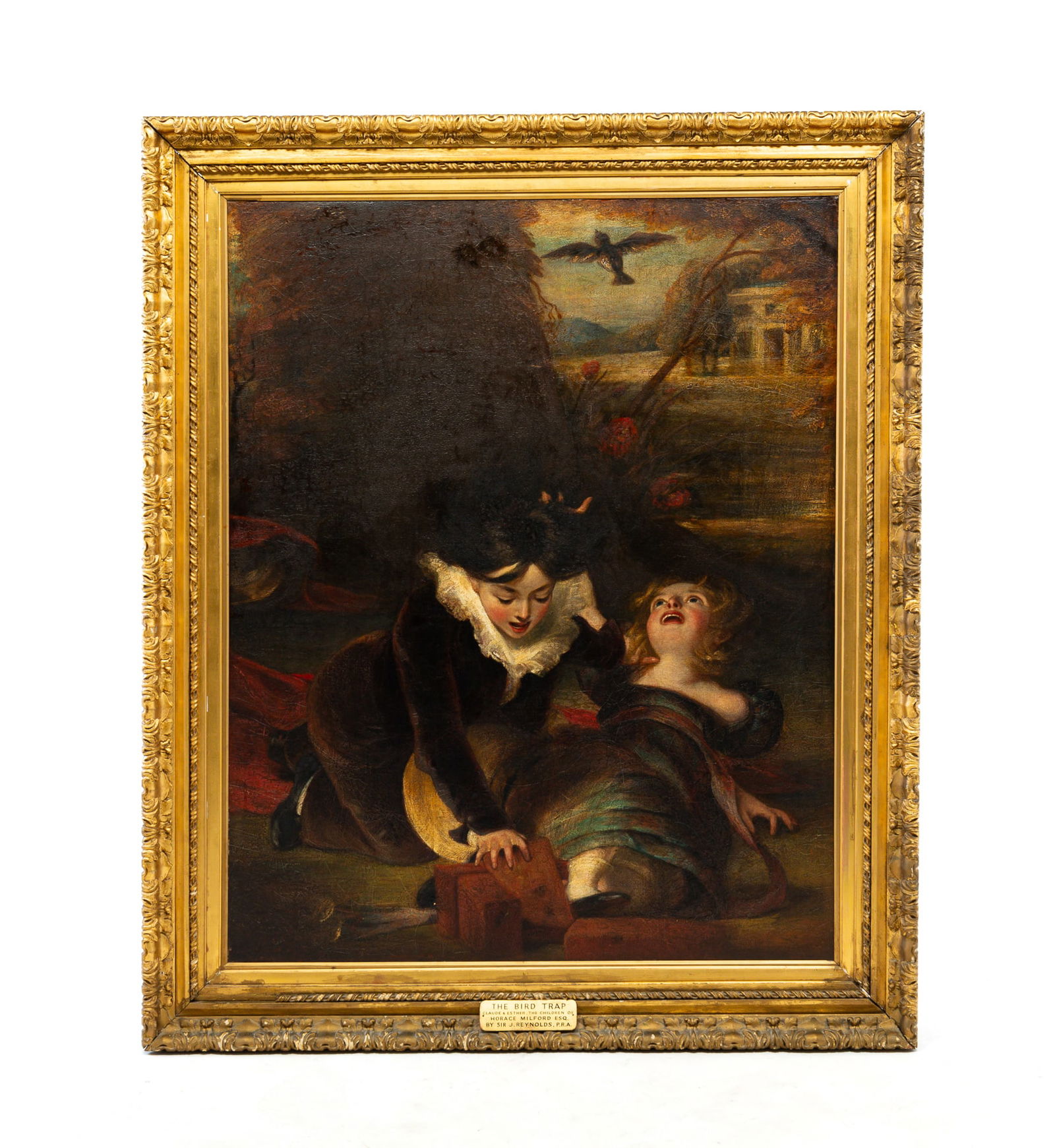 LARGE PAINTING, "THE BIRD TRAP". (1 of 5)