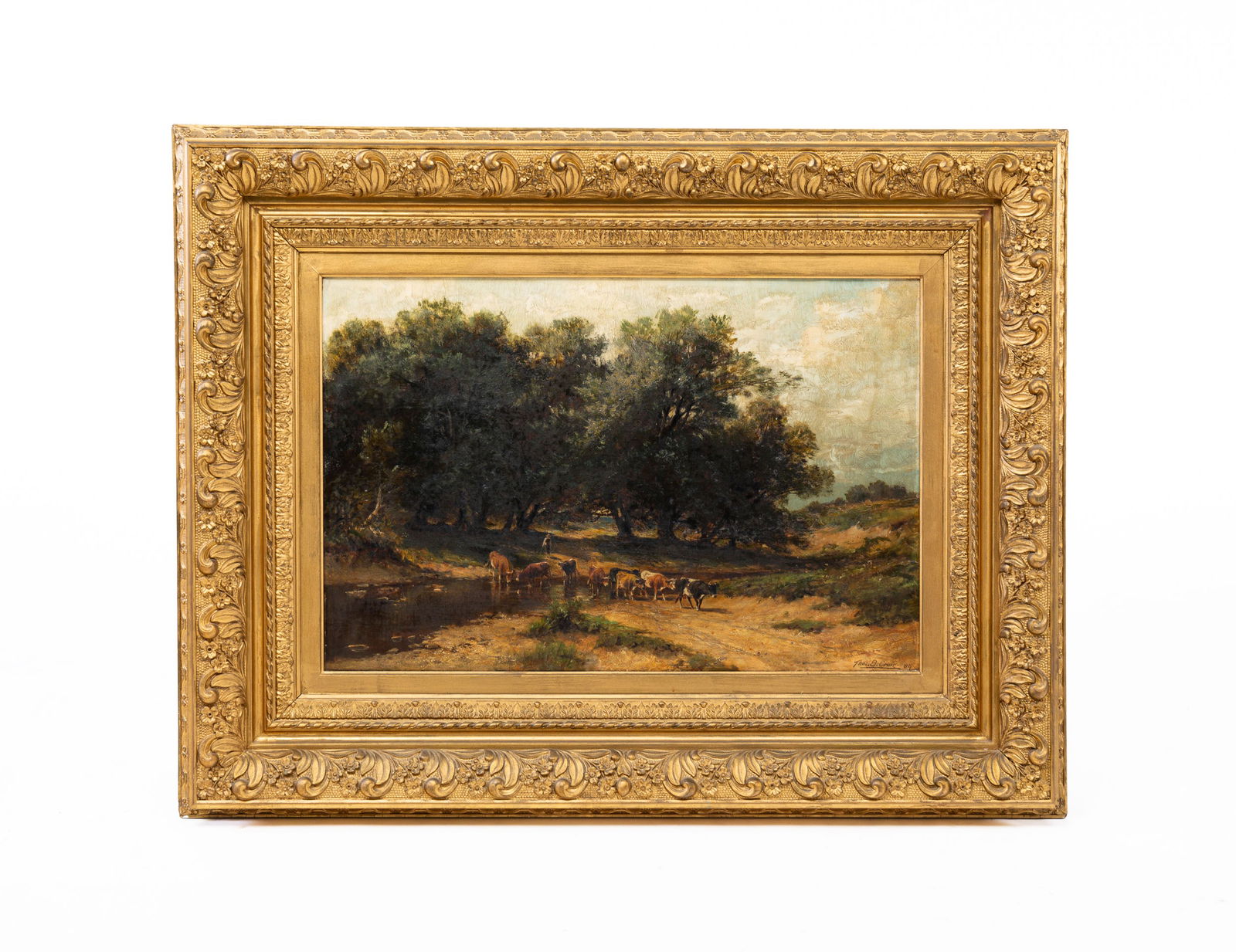 LANDSCAPE SIGNED THOS. B. CRAIG (THOMAS B. CRAIG, 1849 - 1924). (1 of 4)