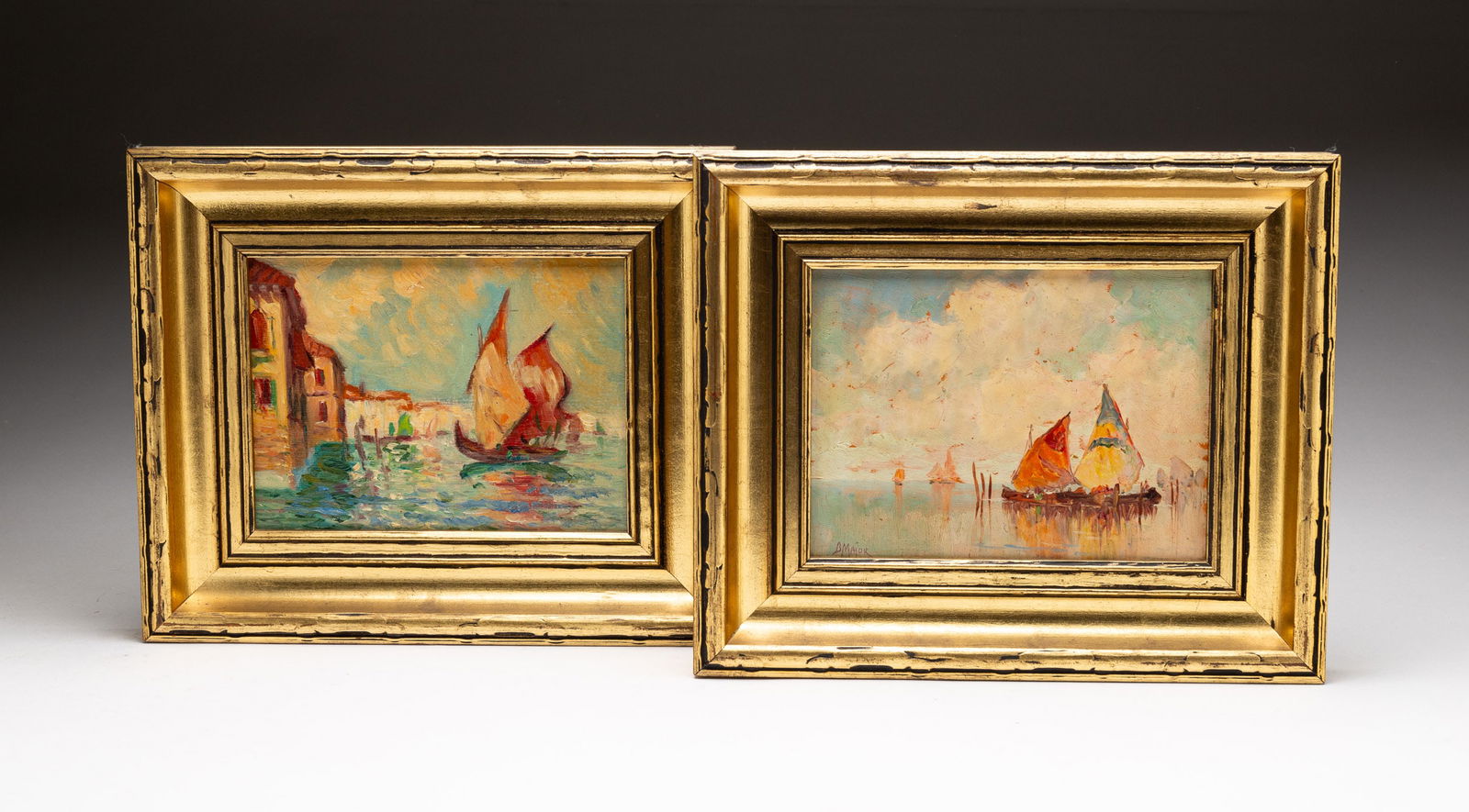 TWO SEASCAPE PAINTINGS SIGNED "B. MAJOR". (1 of 4)