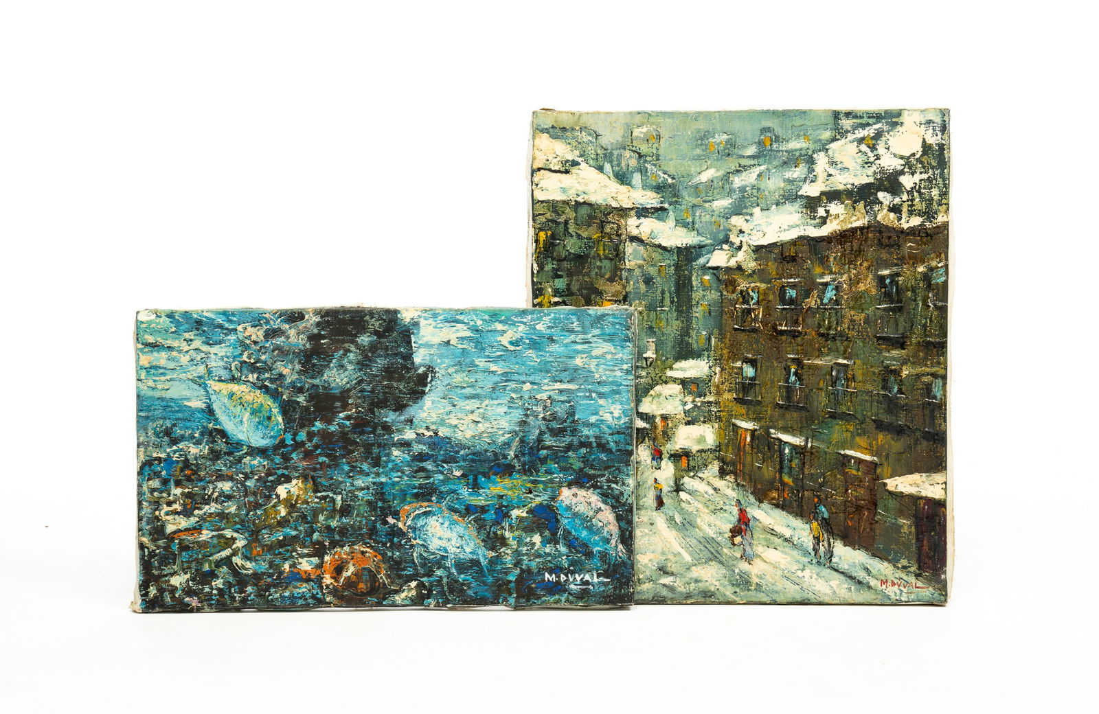 TWO IMPASTO OIL ON CANVAS PAINTINGS. (1 of 6)