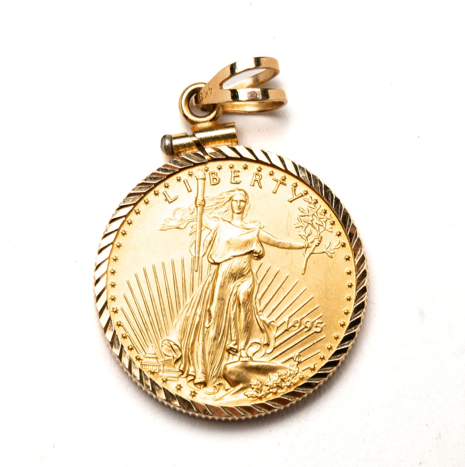 AMERICAN GOLD EAGLE $10 COIN PENDANT. (1 of 2)