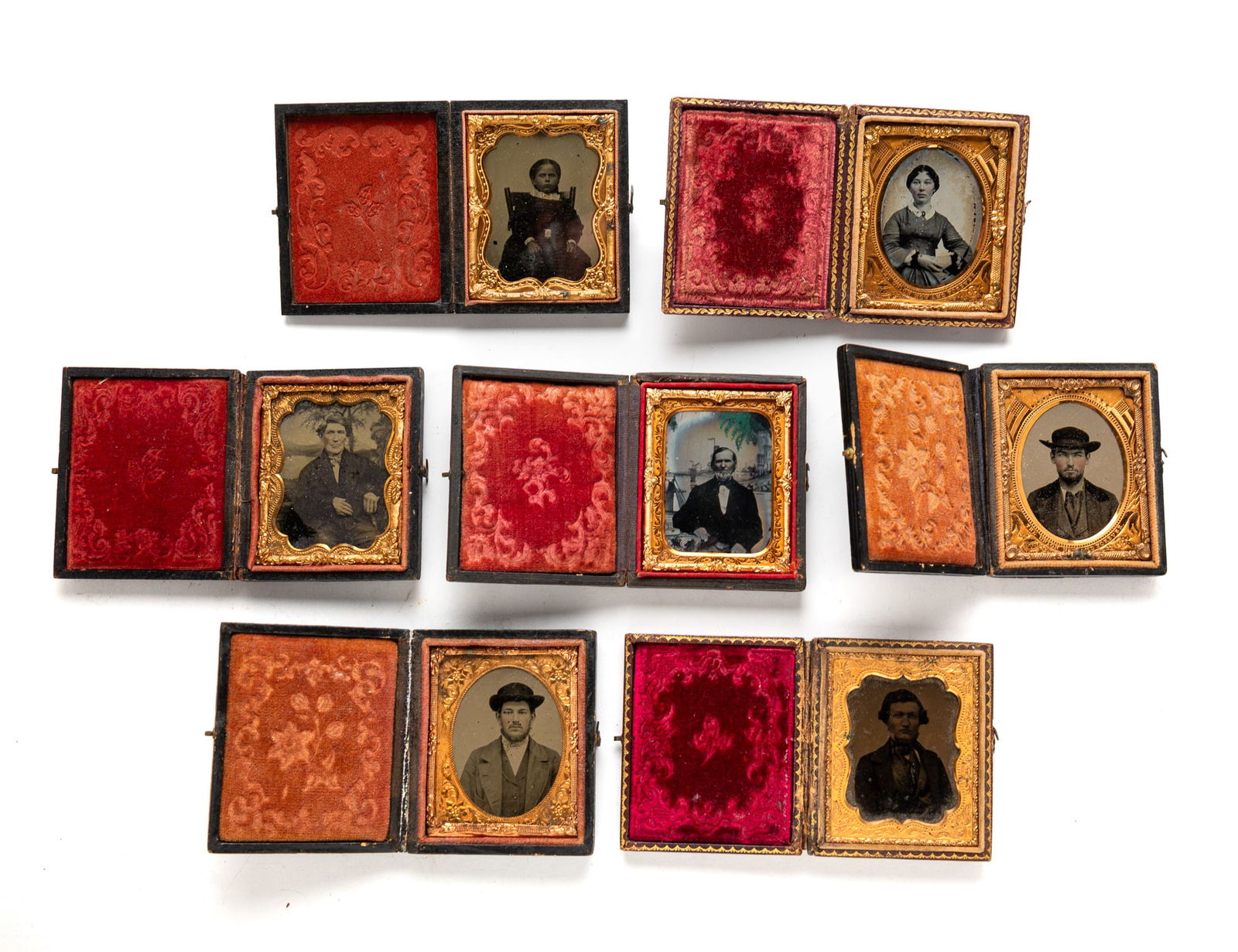SEVEN NINTH PLATE CASED PORTRAIT IMAGES. (1 of 8)