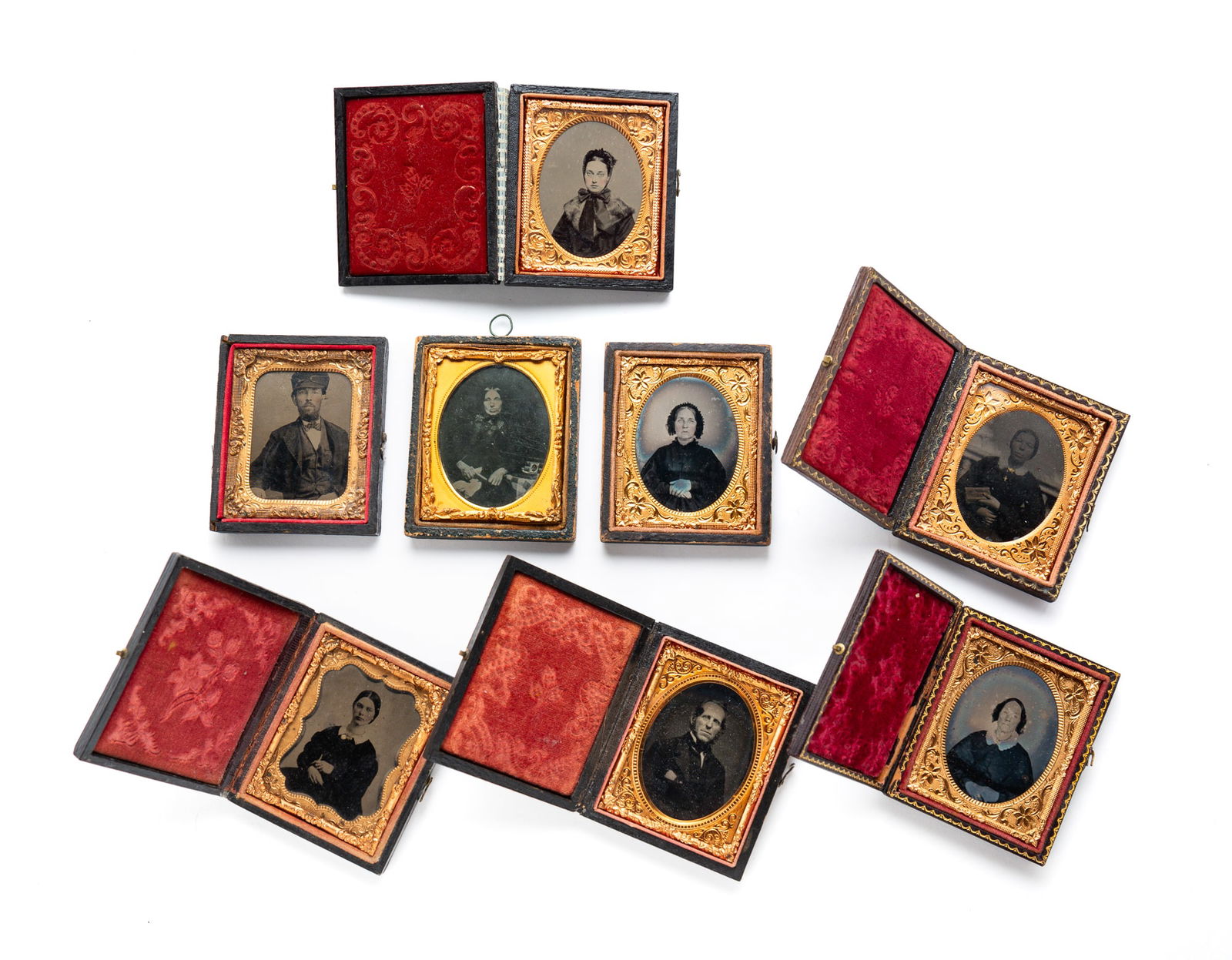 EIGHT NINTH PLATE CASED PORTRAIT IMAGES. (1 of 10)