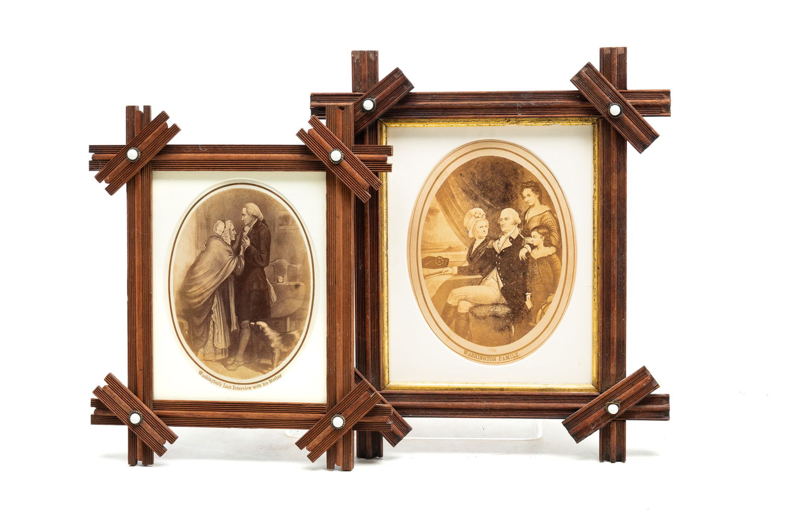 TWO ALBUMEN PRINTS OF GEORGE WASHINGTON. (1 of 4)