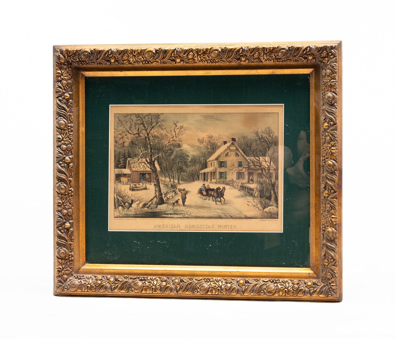 CURRIER & IVES "AMERICAN HOMESTEAD WINTER" PRINT. (1 of 3)