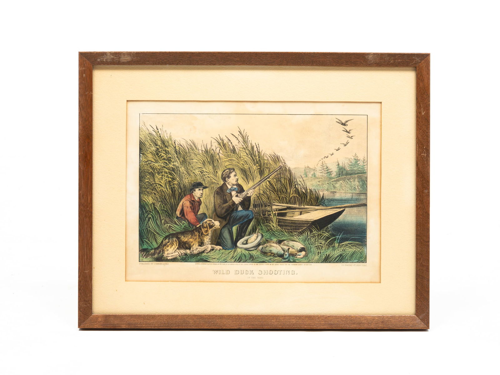 CURRIER & IVES "WILD DUCK SHOOTING" PRINT. (1 of 3)
