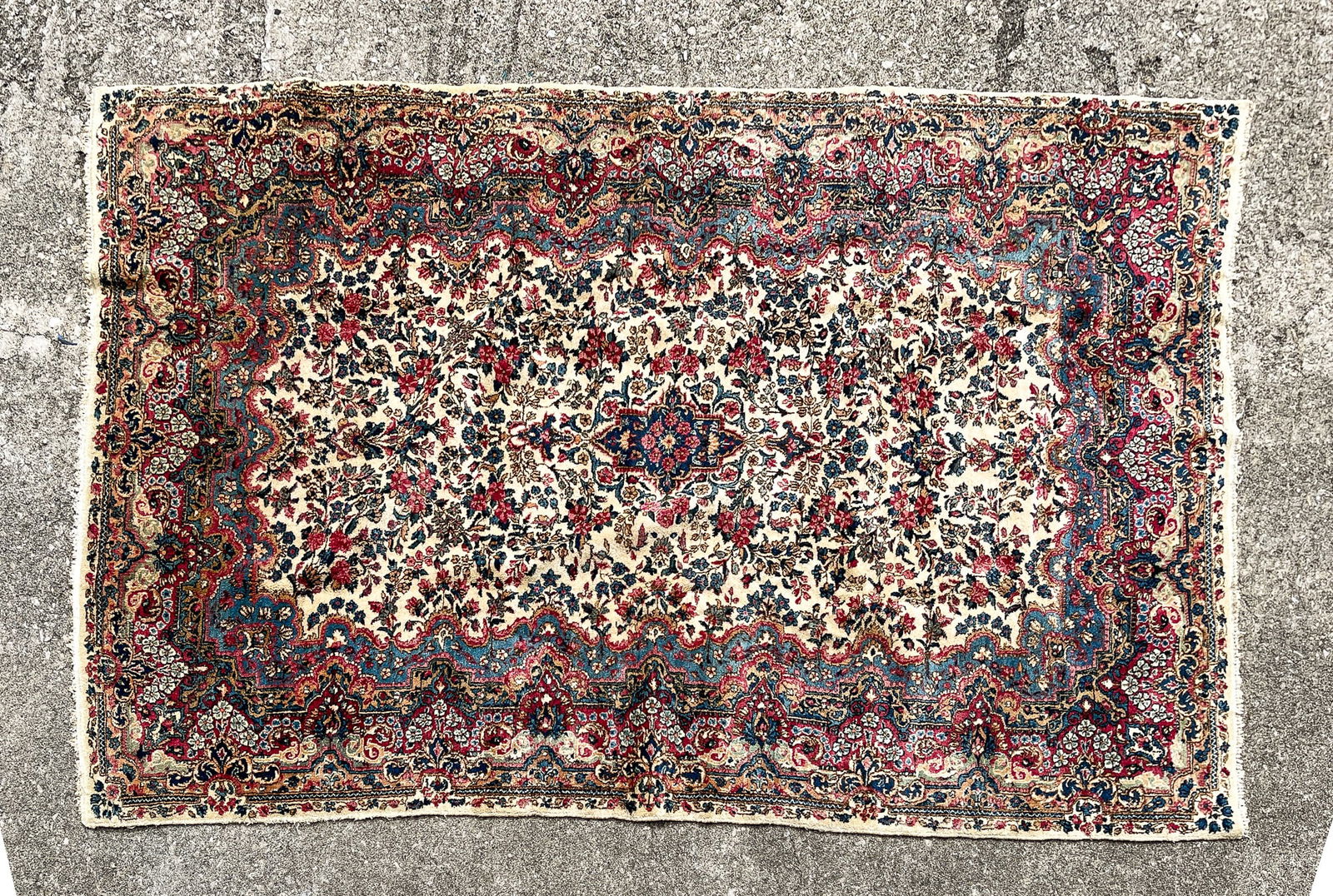 KIRMAN AREA RUG. (1 of 4)