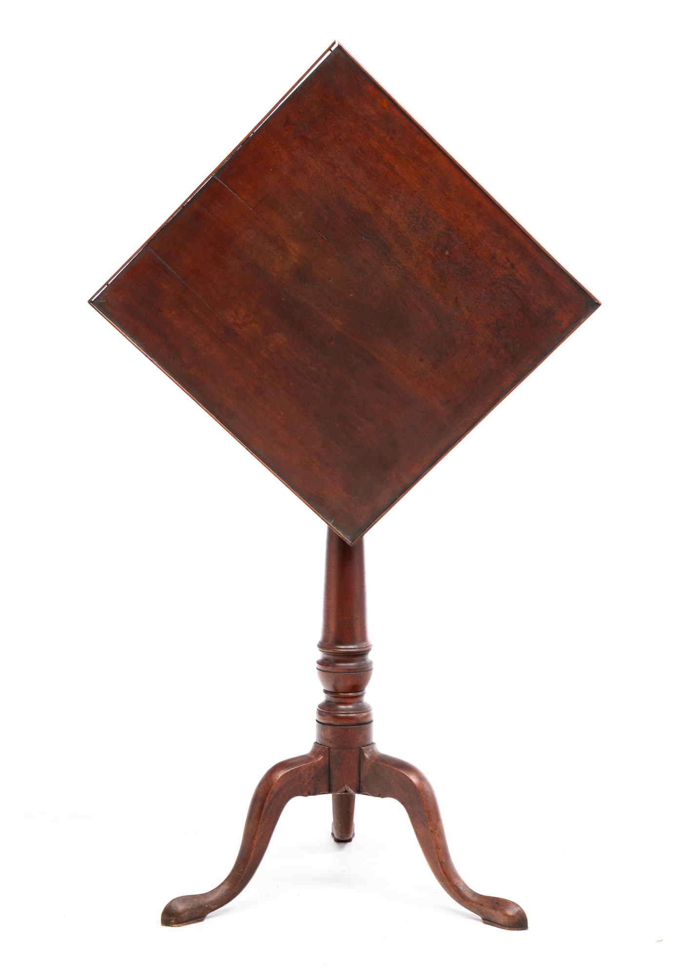 NEW ENGLAND TILT TOP CANDLE STAND. (1 of 5)