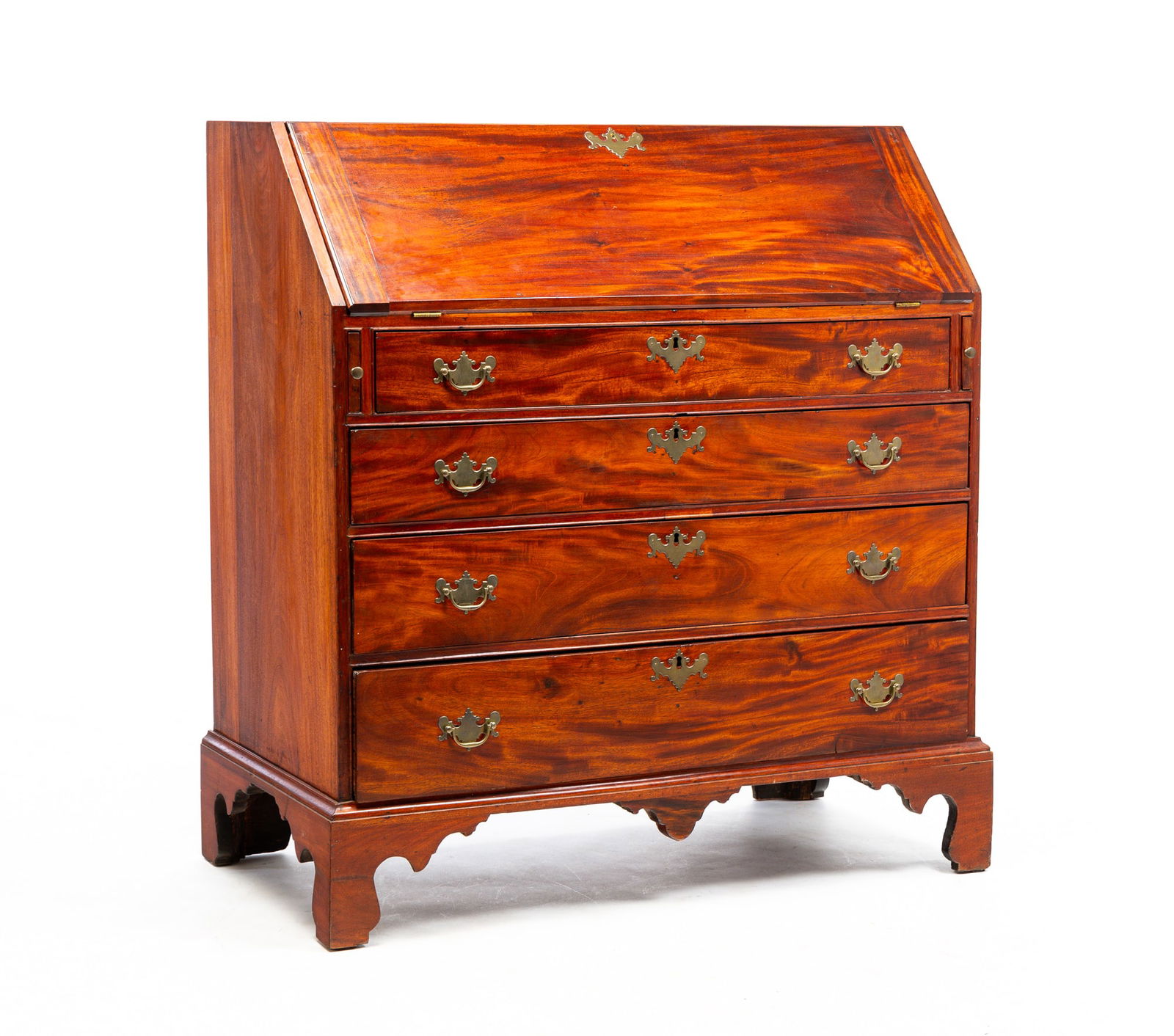 CHIPPENDALE SLANT FRONT DESK. (1 of 7)