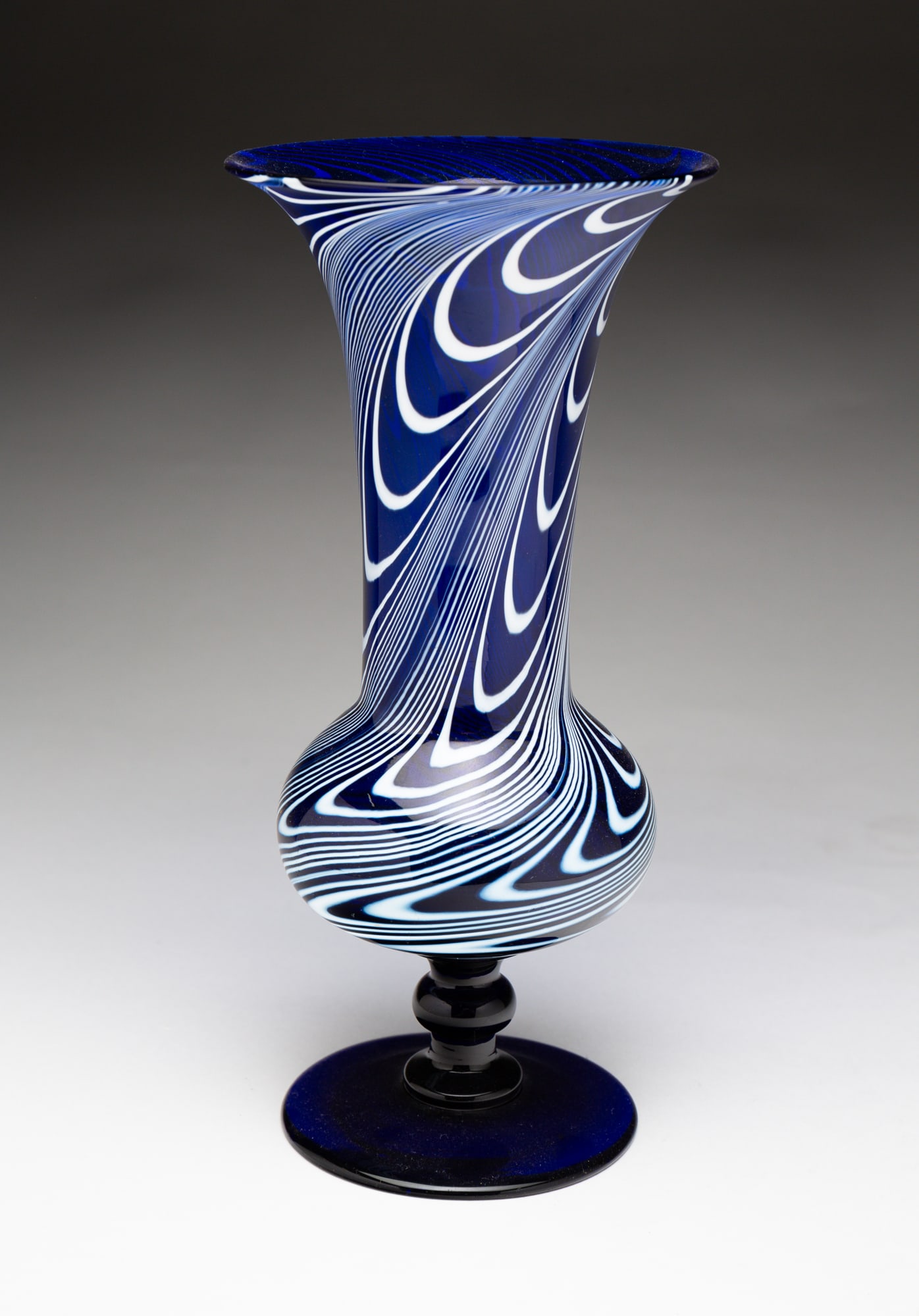 COBALT VASE WITH NAILSEA DECORATION. (1 of 6)