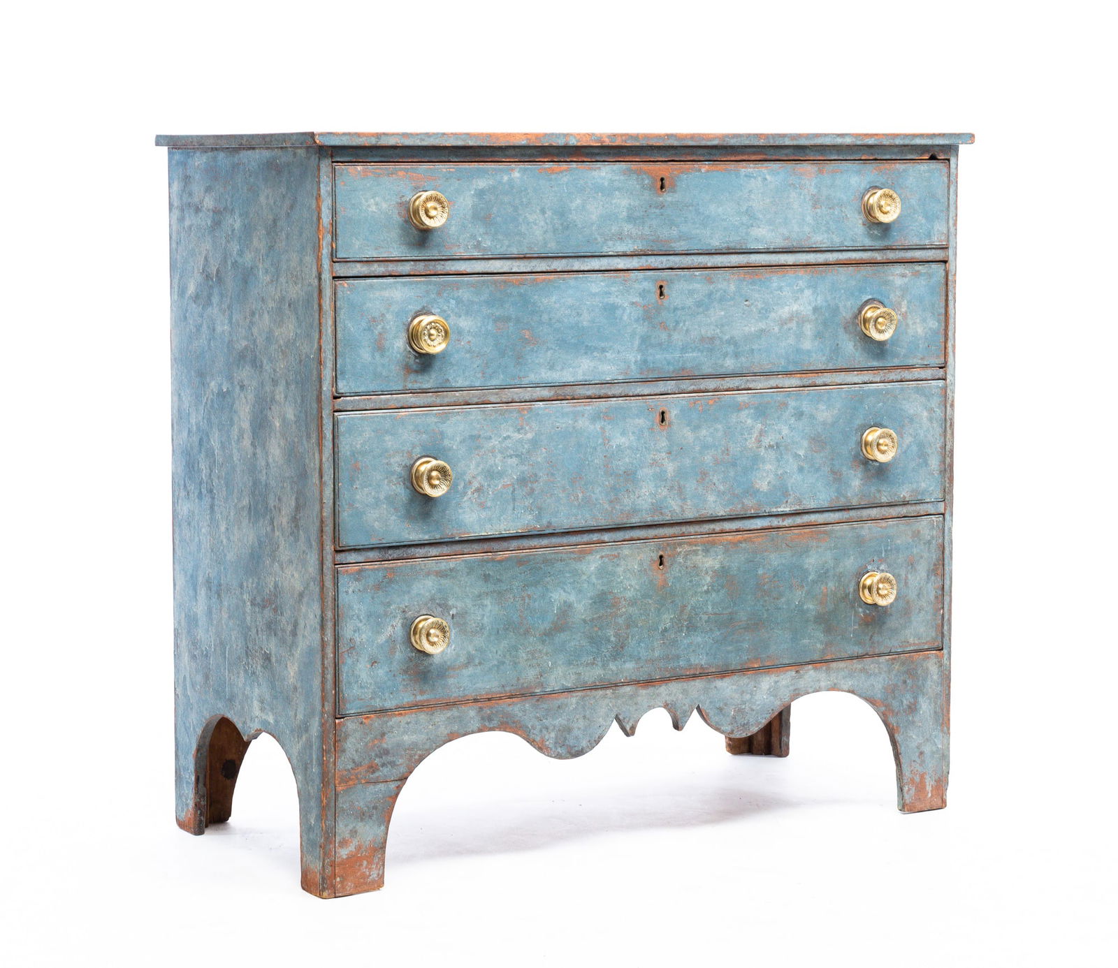 PAINTED HEPPLEWHITE CHEST OF DRAWERS. (1 of 6)