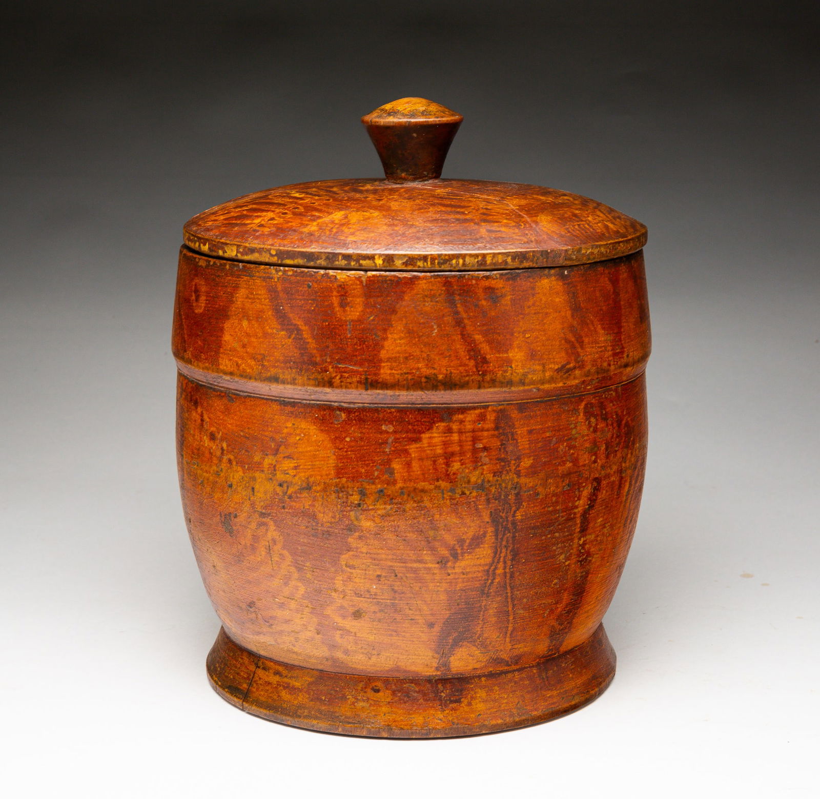 TREENWARE PAINT DECORATED CANISTER. (1 of 4)