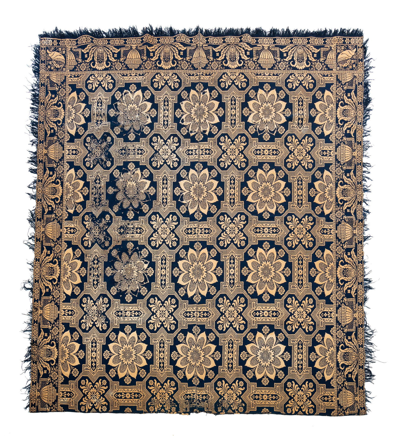 INDIANA JACQUARD COVERLET BY SAMUEL BALLANTYNE. (1 of 2)