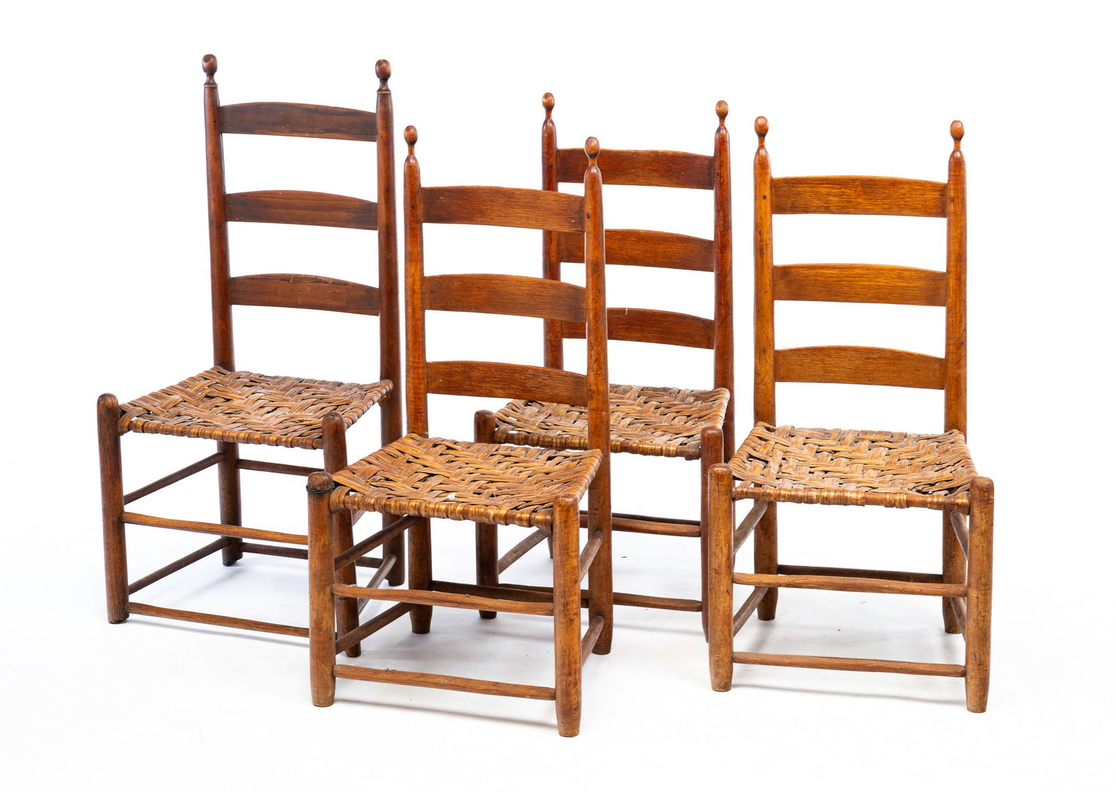 FOUR LADDERBACK SIDECHAIRS. (1 of 3)