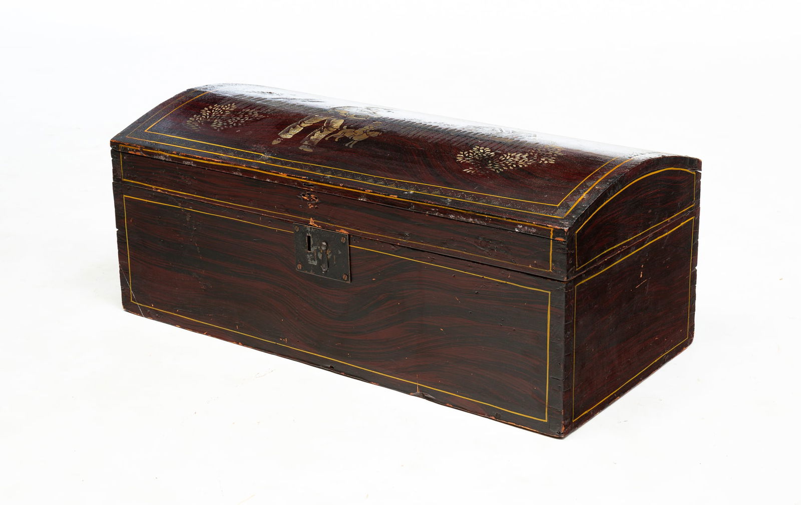 PAINT-DECORATED DOME-TOP BOX. (1 of 6)