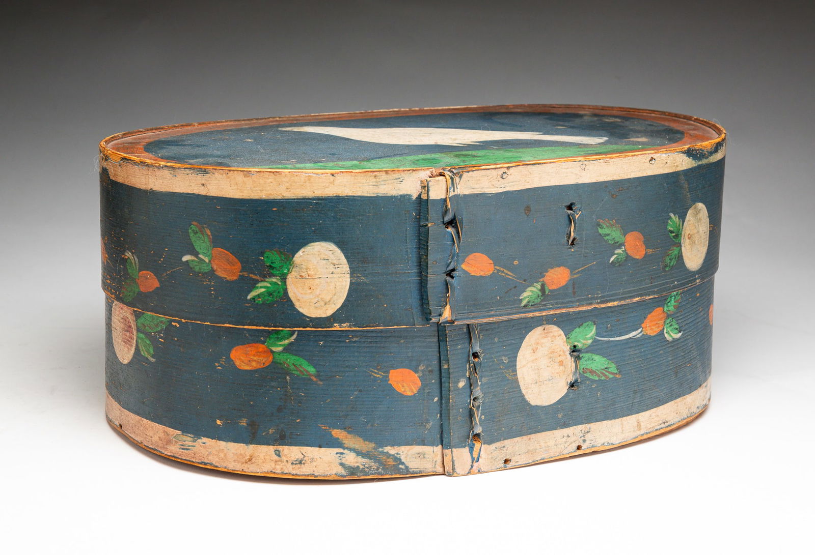 DECORATED BENTWOOD BRIDES BOX. (1 of 5)