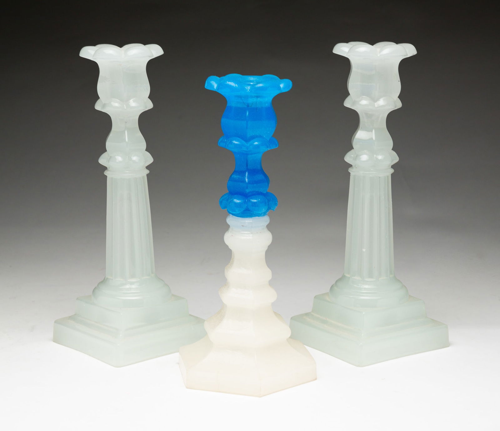 THREE SANDWICH CANDLE STICKS. (1 of 5)