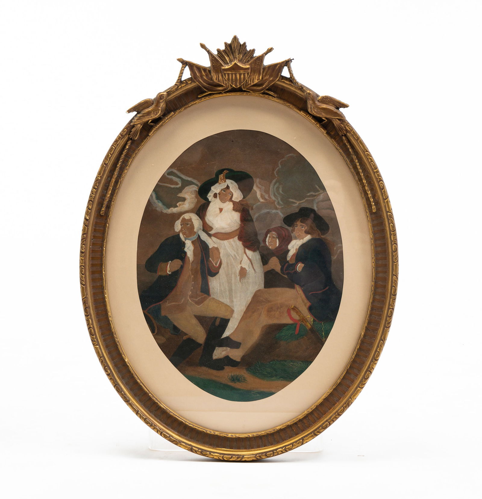 FRAMED COLORED PRINT. (1 of 3)