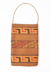 TLINGIT NATIVE POLYCHROME BAG.