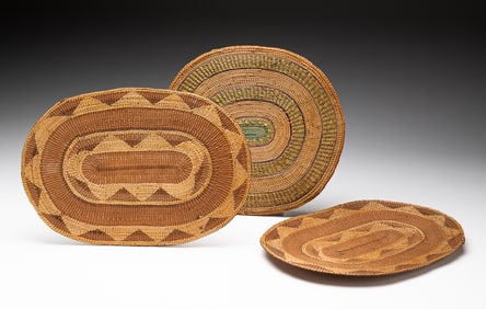 THREE NORTHWEST FLAT BASKET TRAYS.