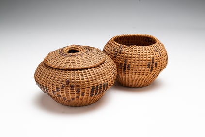 TWO PAIUTE BASKETS.