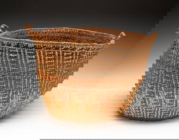 FINE POLYCHROME NORTHWEST COAST BASKET.