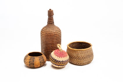 FOUR NORTHWEST CALIFORNIA BASKETRY ARTICLES.