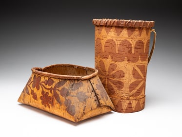 TWO PENOBSCOT BASKETS.