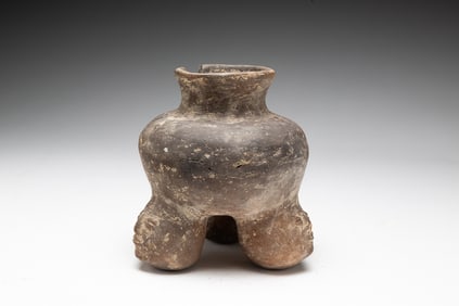 TRIPOD POTTERY VASE.