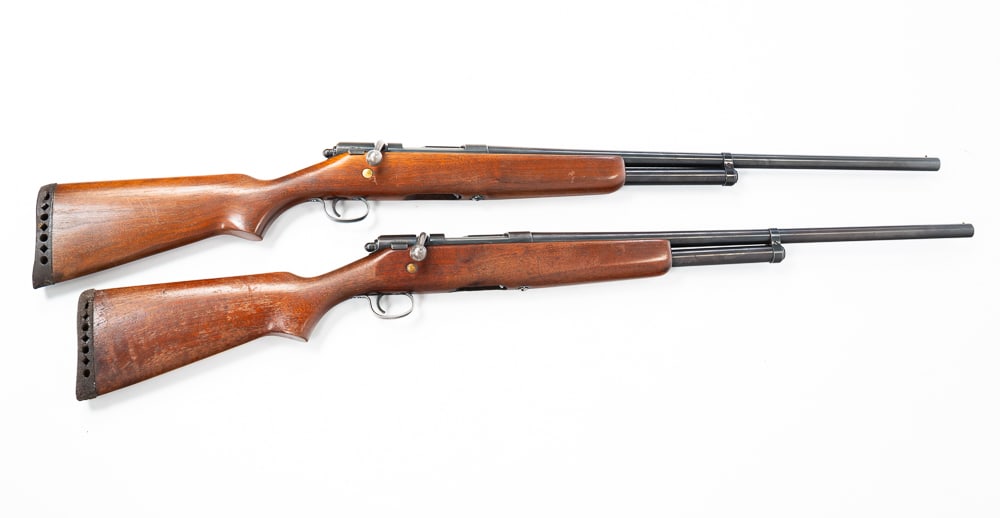 TWO J.C. HIGGINS 16 GAUGE BOLT ACTION SHOTGUNS.: Good shootable condition.*FFL requirements apply.
