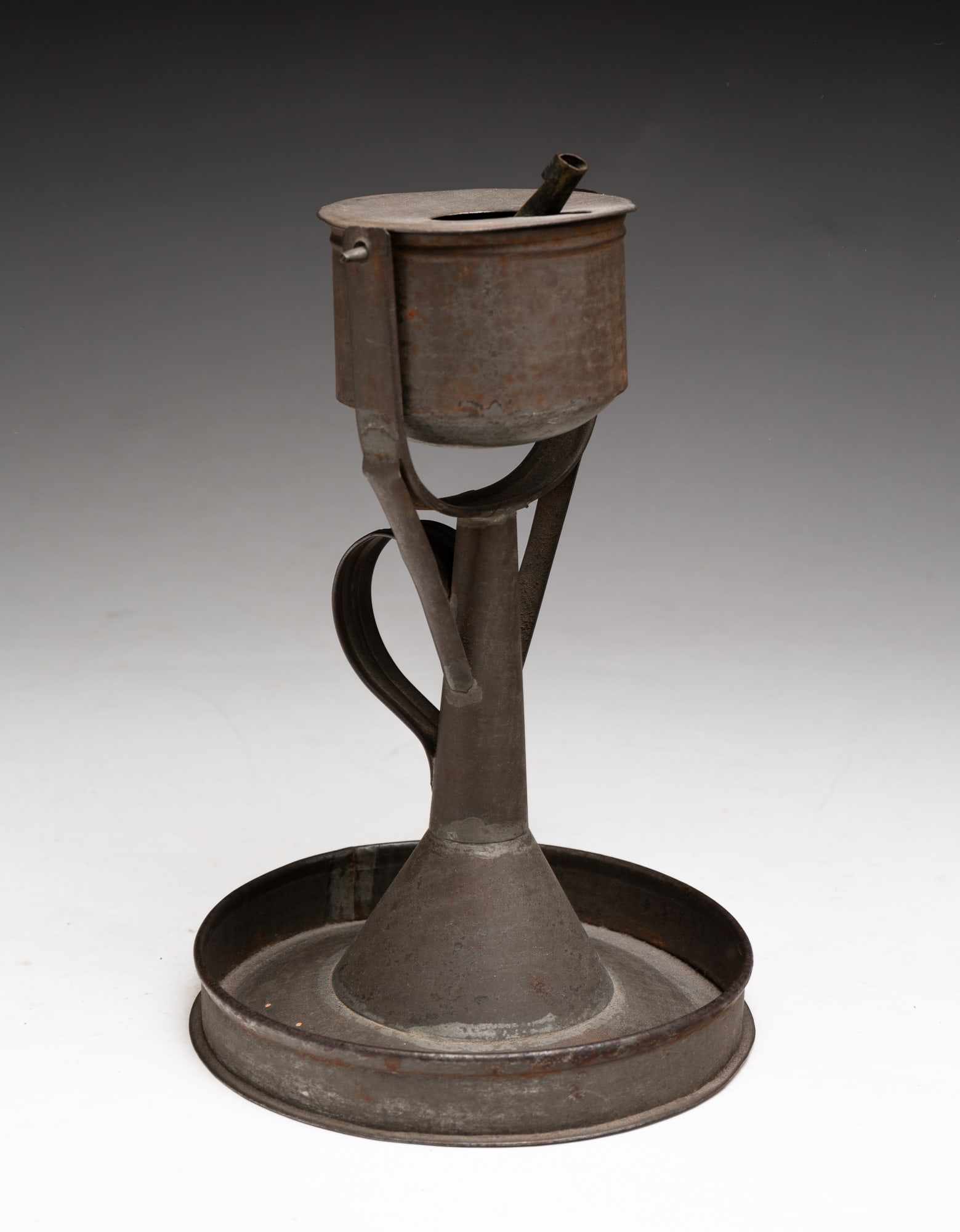 TIN GREASE LAMP. (1 of 3)