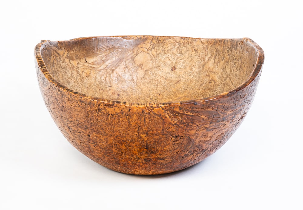 FINE BURL BOWL. (1 of 4)