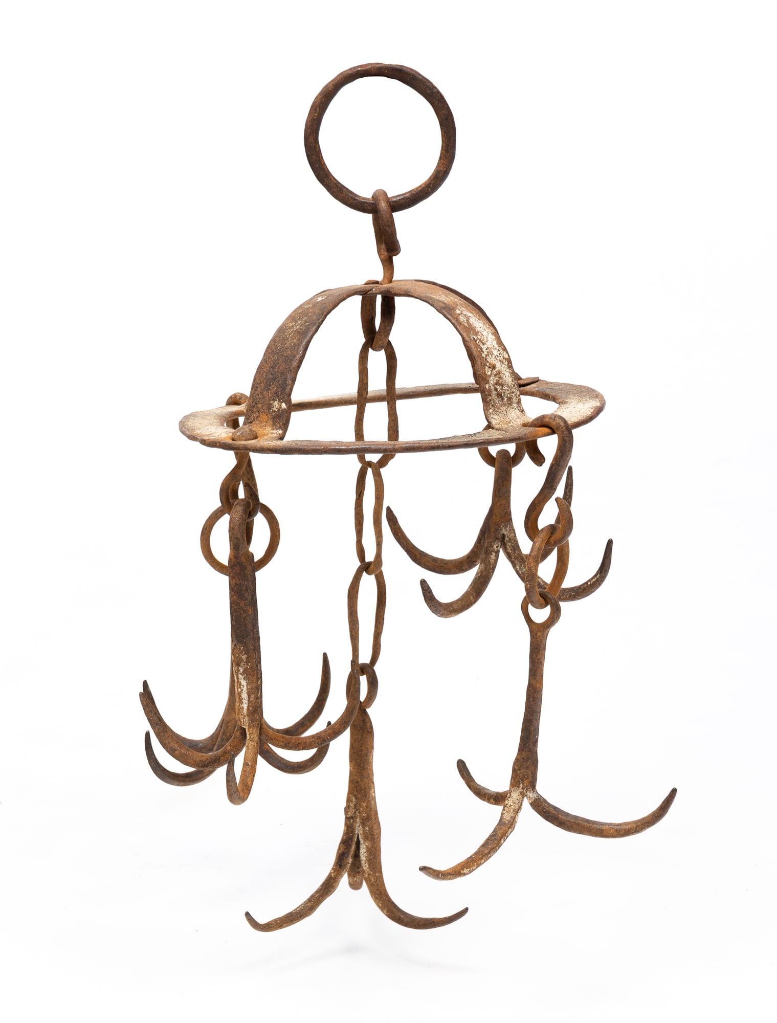 WROUGHT IRON HANGING GAME RACK. (1 of 3)