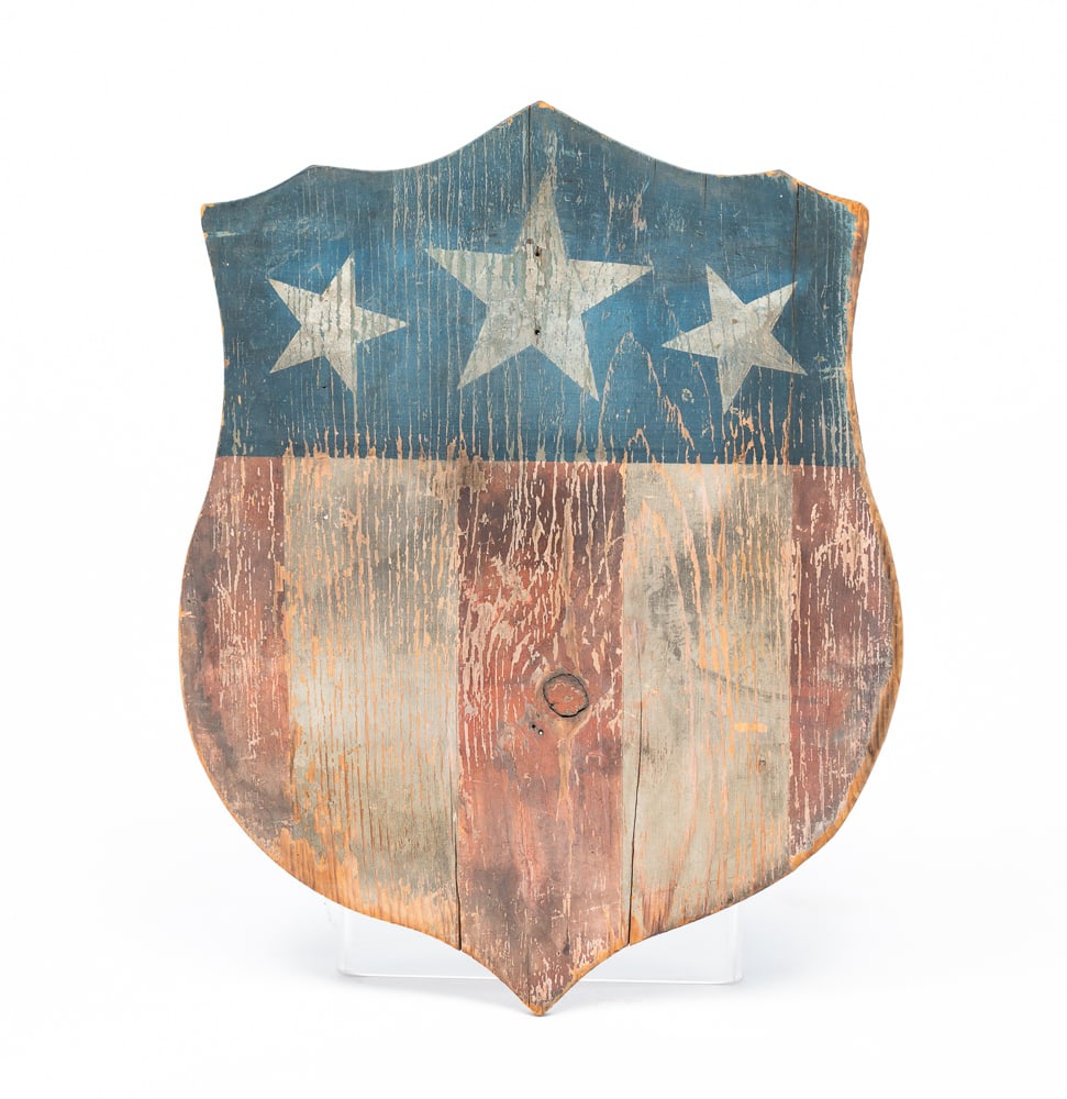 FOLKSY PAINTED U.S. SHIELD. (1 of 3)