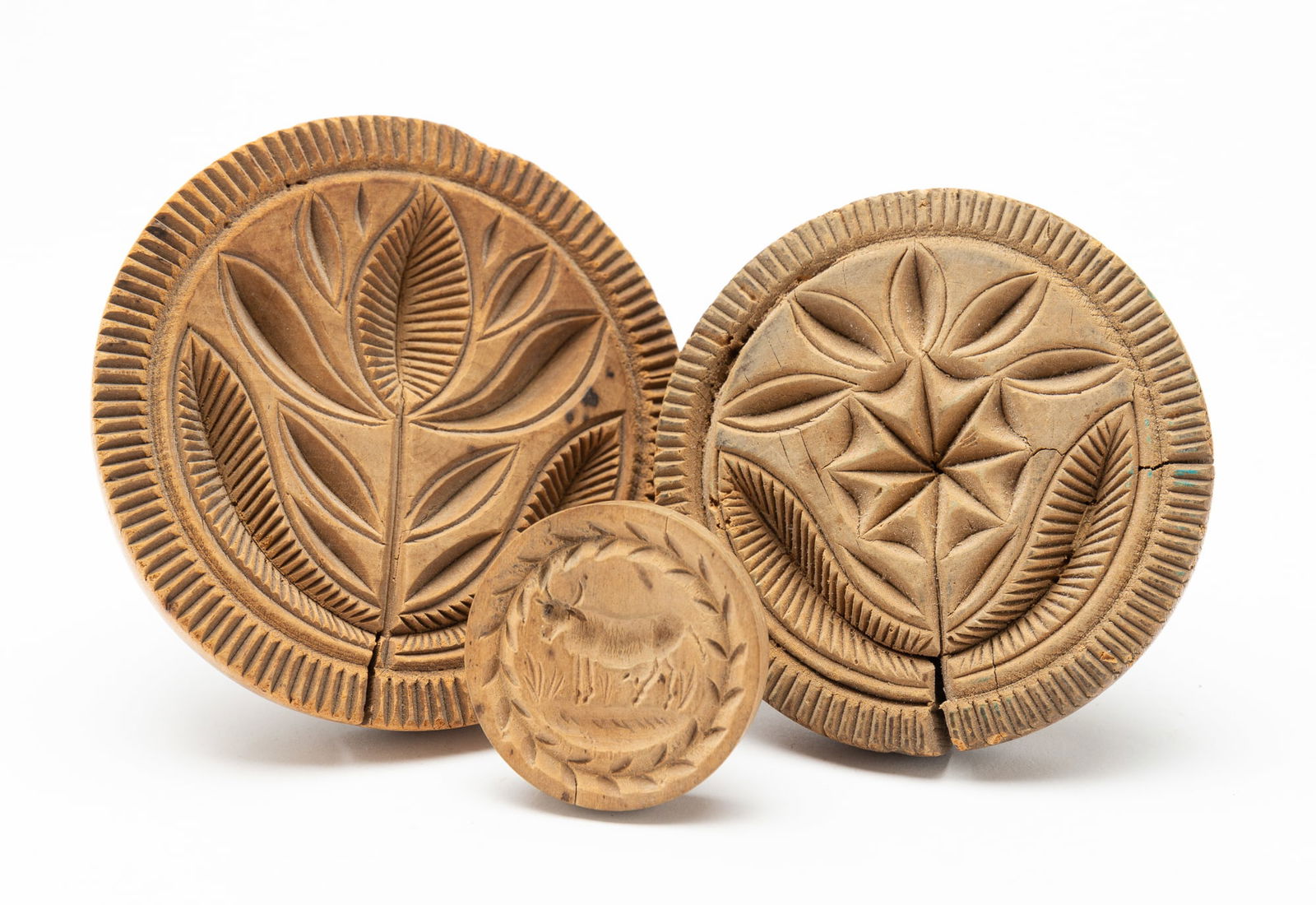 THREE BUTTER PRINTS. (1 of 3)