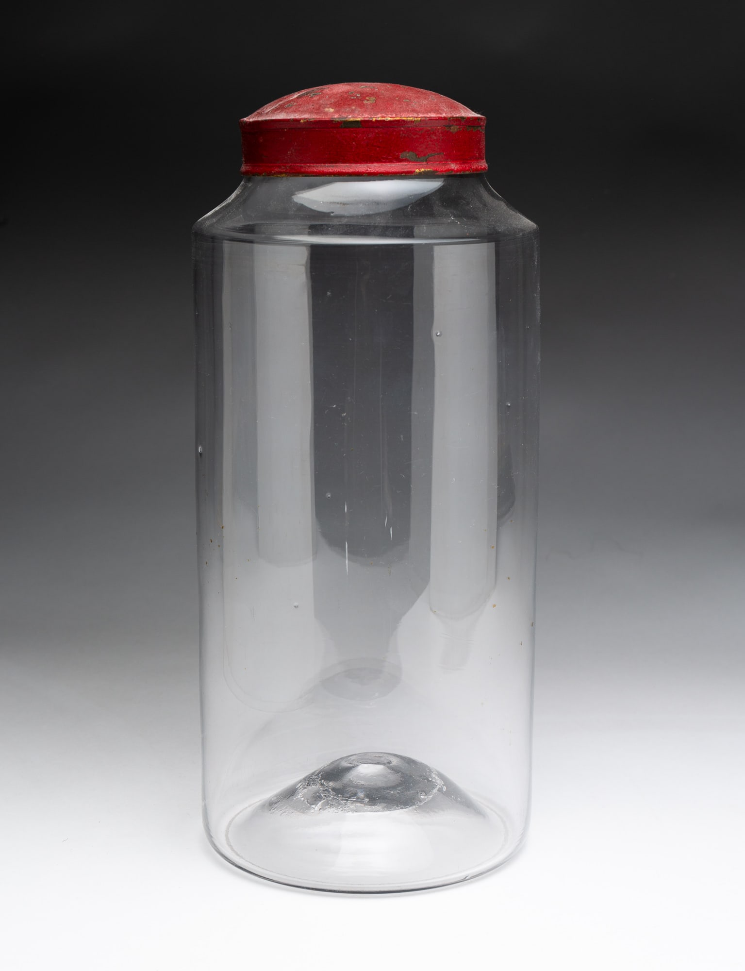 BLOWN FLINT GLASS CANISTER. (1 of 3)