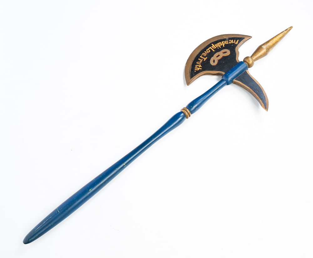 ODD FELLOWS LODGE CEREMONIAL AXE. (1 of 3)