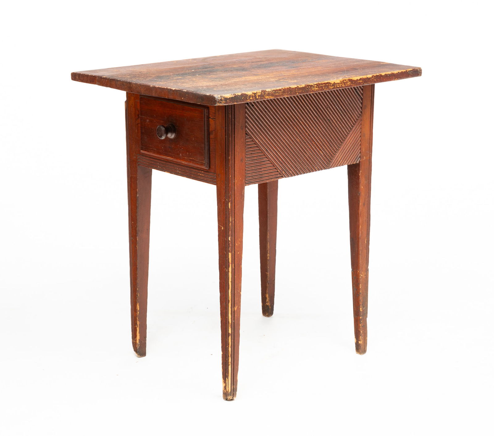 COUNTRY HEPPLEWHITE ONE DRAWER STAND, POSSIBLY FROM NEW JERSEY. (1 of 6)