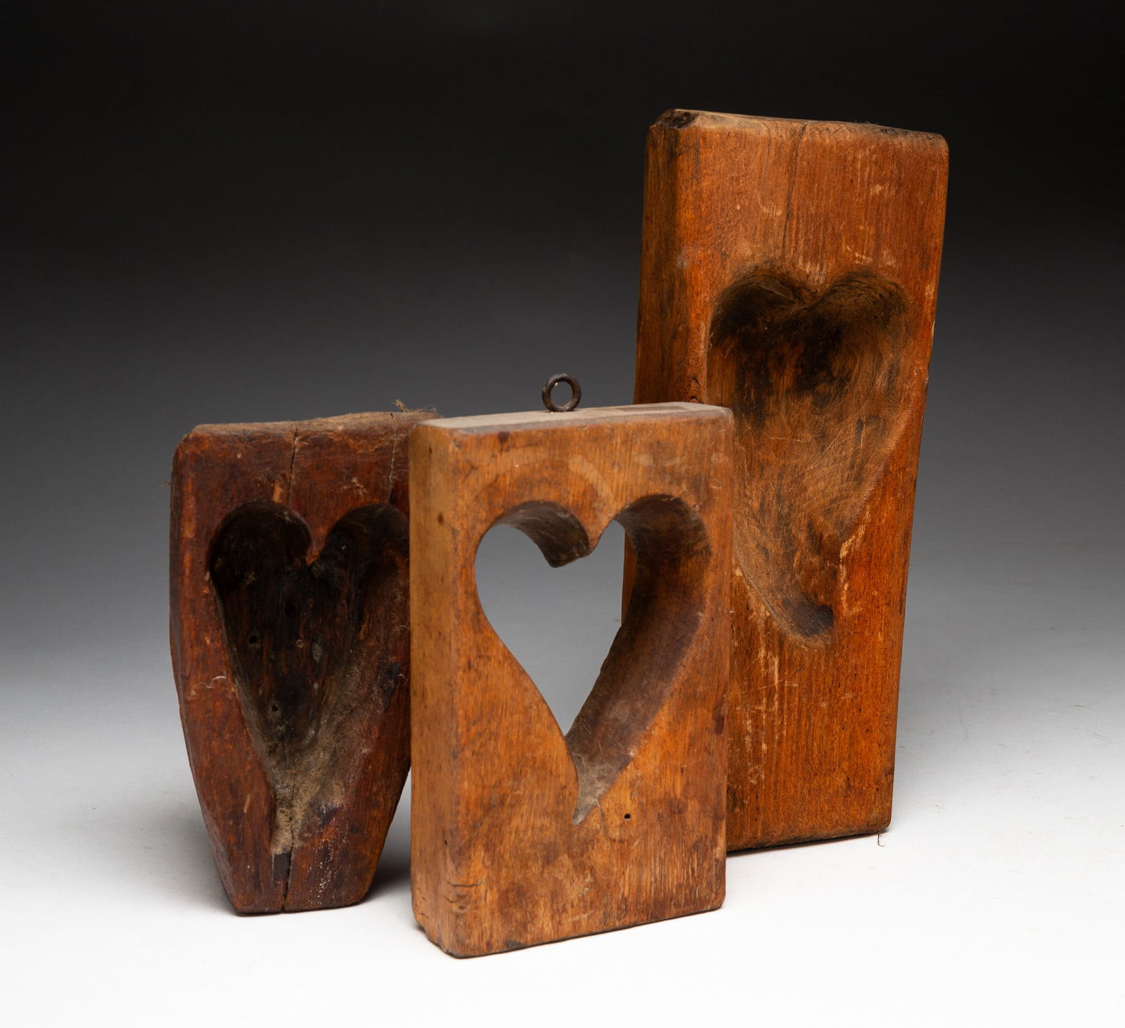 THREE HEART MAPLE SUGAR MOLDS. (1 of 2)