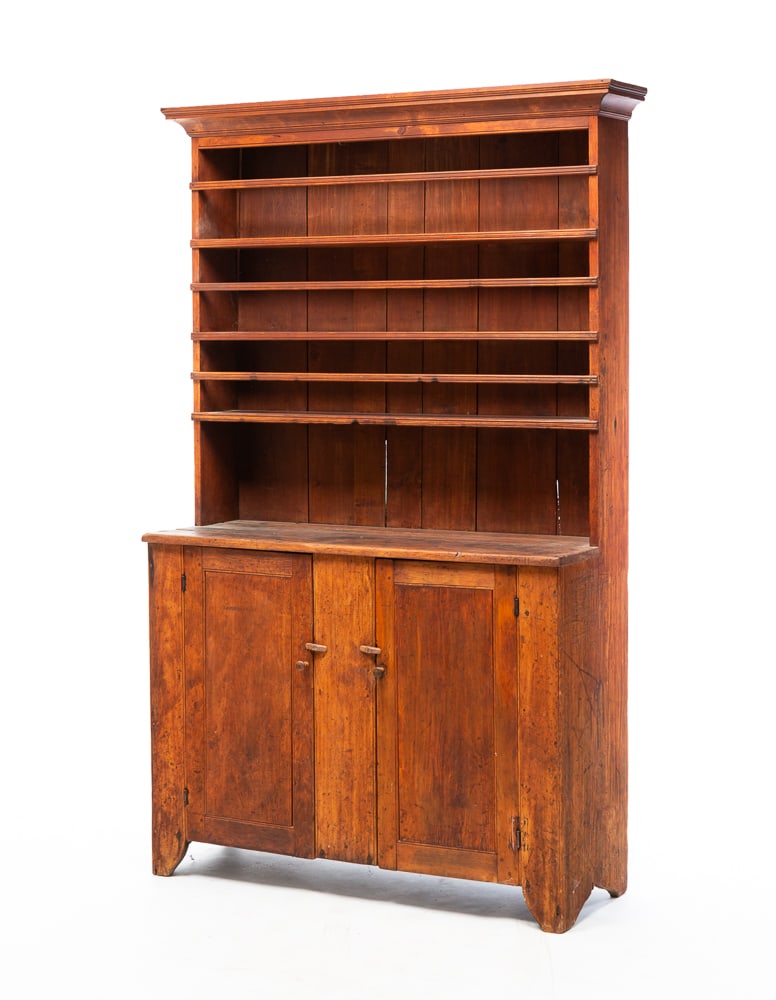 EARLY OPEN TOP PEWTER CUPBOARD. (1 of 6)